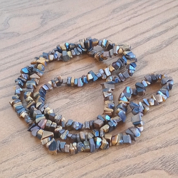 Vintage Authentic Tigers Eye Necklace 16 1/2" - Picture 6 of 9